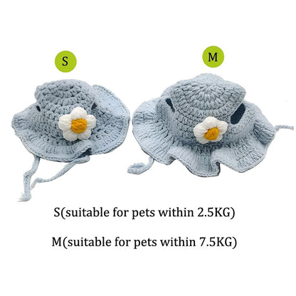 Handmade Cotton Crochet Hat for Cats & Small Dogs