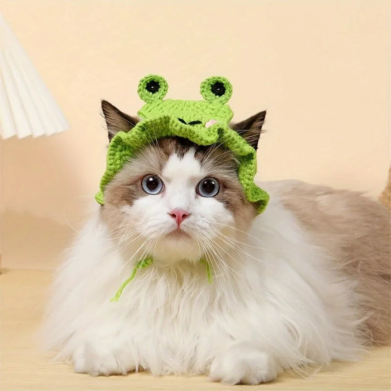 Handmade Cotton Crochet Hat for Cats & Small Dogs