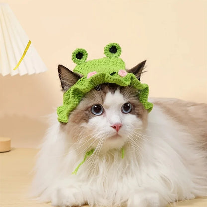 Handmade Cotton Crochet Hat for Cats & Small Dogs